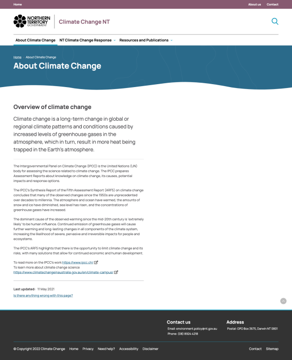 Climate Change About Page