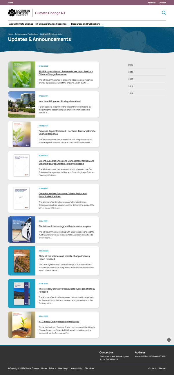 Climate Change Publication Page