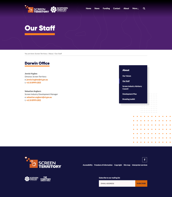 Our Staff page
