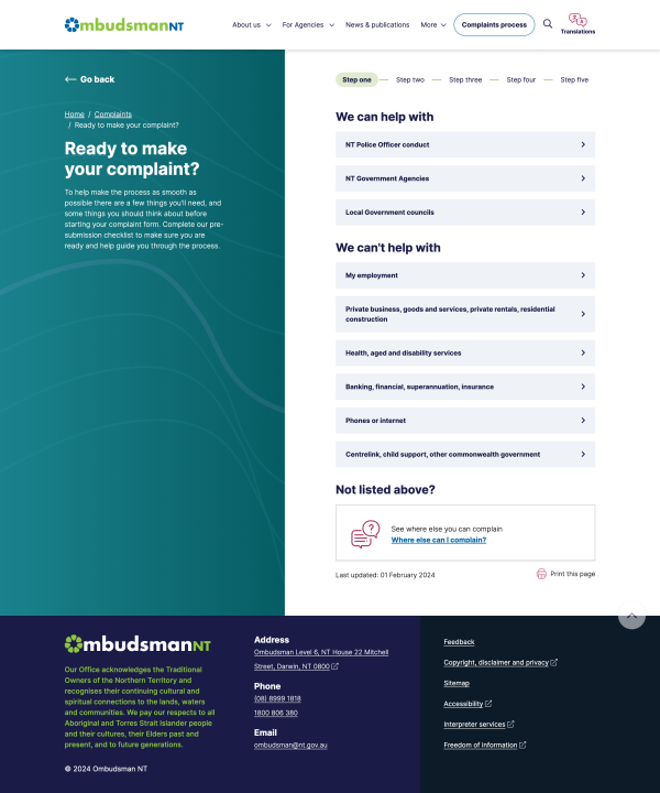 Ombudsman Make a Complaint Form