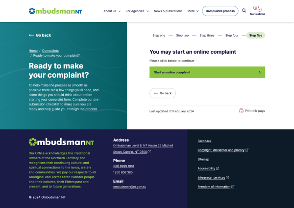 Ombudsman Make a Complaint Form